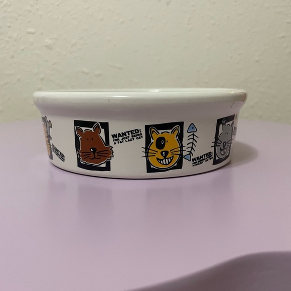 Mug Shots Cat Riveria Van Beers Stoneware Food Water Bowl Signature Housewares - Picture 4 of 6